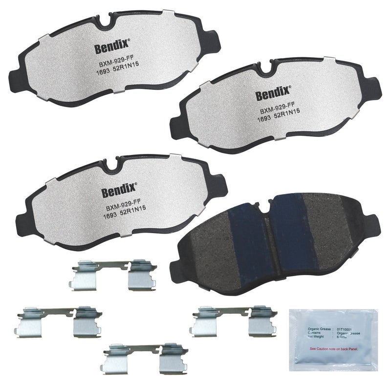 Bendix Fleet Metlok MKD1693FM Semi-Metallic Front Brake Pads for Select Models Dodge Sprinter 2500, Freightliner Mercedes-Benz Metris, Sprinter, V220d, Viano, Volkswagen Crafter, Crafter Van - Image 1